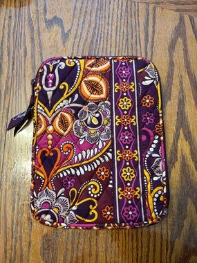 Vera Bradley Quilted Travel Kindle/Ipad Mini Pouch in Purple, Orange, Pink